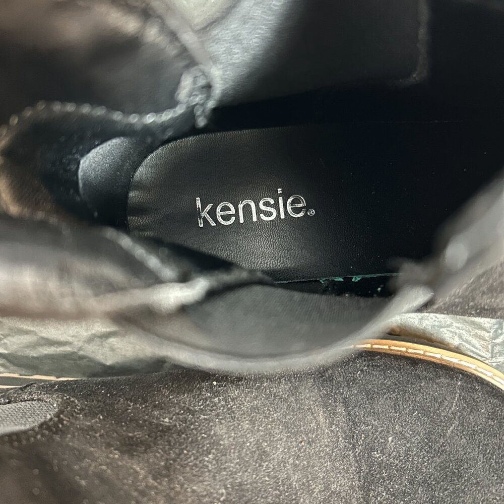 Kensie Khai lug sole Chelsea black faux suede boots 8.5M - worn once - Picture 5 of 8